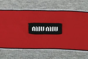 Miu Miu Striped Polo Shirt Brand label