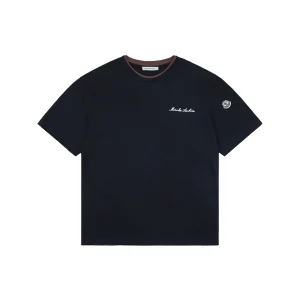 Moncler Archive Double-Layer Collar T-Shirt Navy Front view