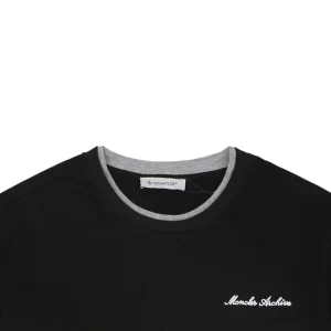 Moncler Archive Double-Layer Collar T-Shirt Black