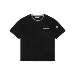 Moncler Archive Double-Layer Collar T-Shirt Black Front view