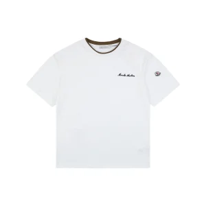 Moncler Archive Double-Layer Collar T-Shirt White Front view