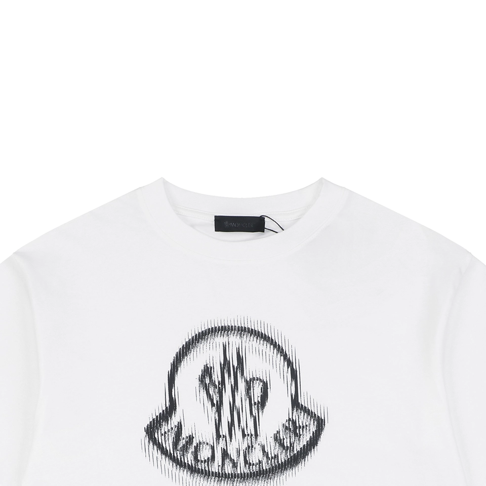 Moncler Distorted Logo Graphic T-Shirt White