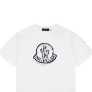 Moncler Distorted Logo Graphic T-Shirt White