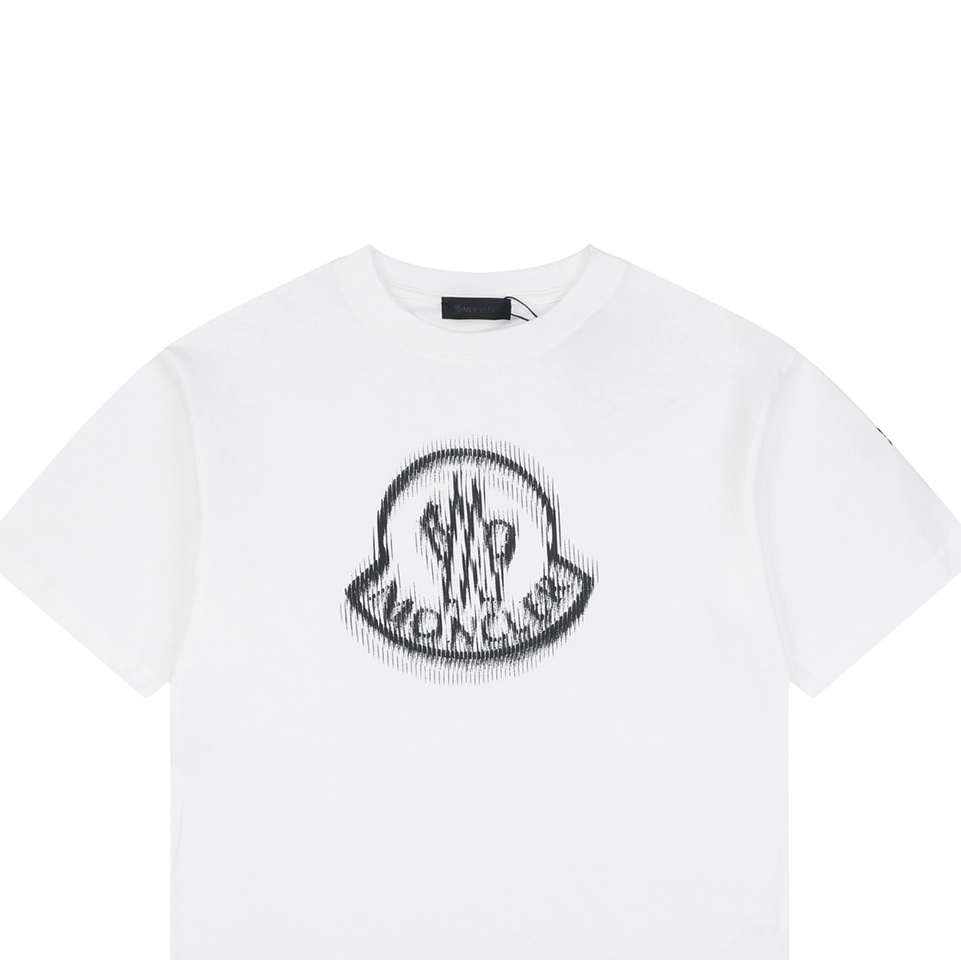 Moncler Distorted Logo Graphic T-Shirt White