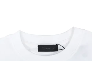 Moncler Distorted Logo Graphic T-Shirt White Collar