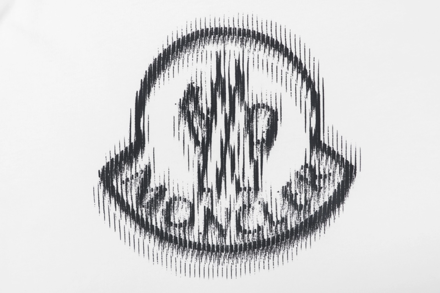 Moncler Distorted Logo Graphic T-Shirt White Front Print