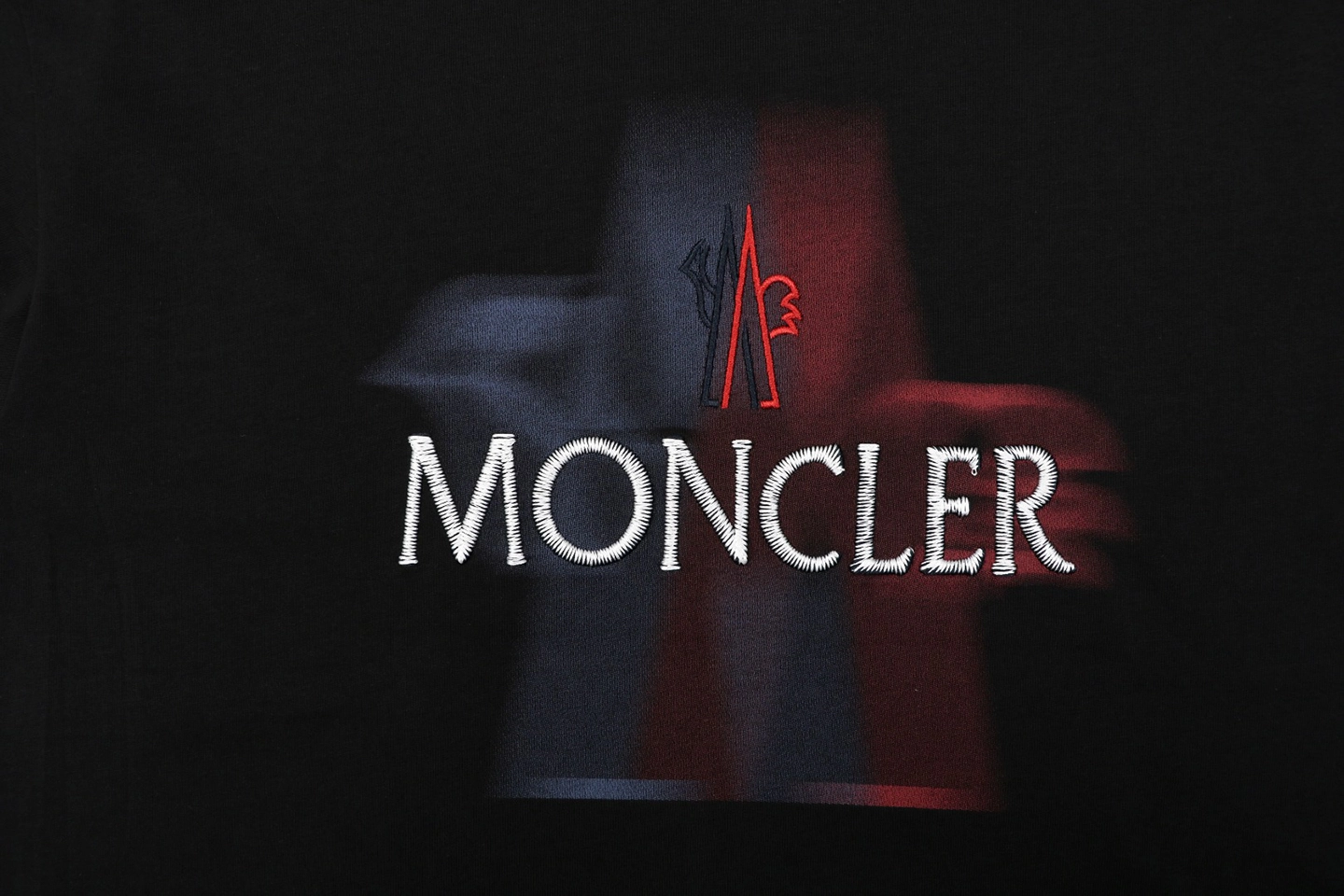 Moncler Gradient Logo Graphic T-Shirt Black Front Print
