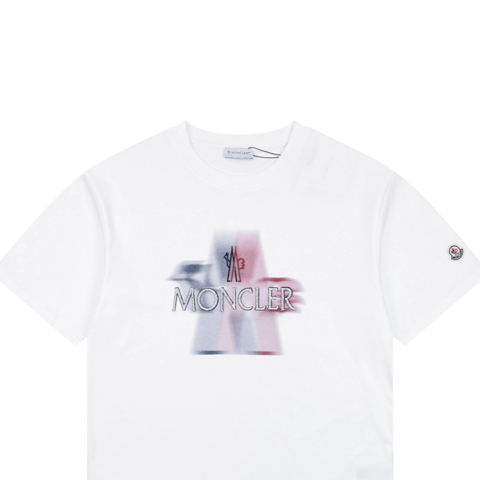 Moncler Gradient Logo Graphic T-Shirt White