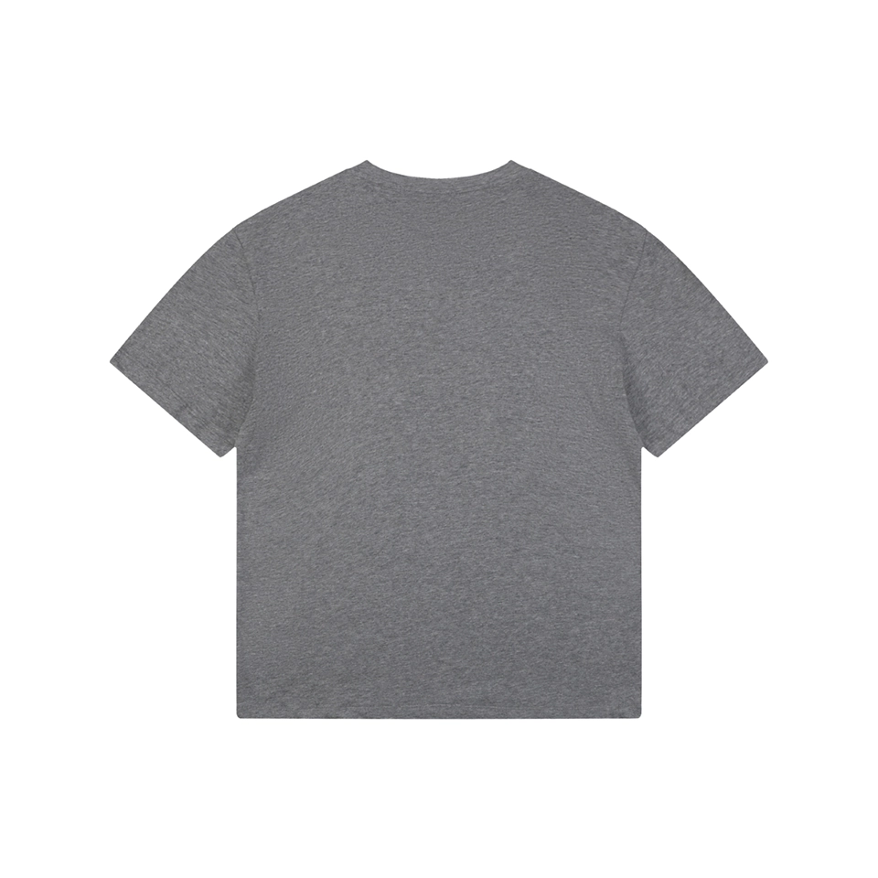 Moncler Logo Patch Cotton T-Shirt Grey Back view