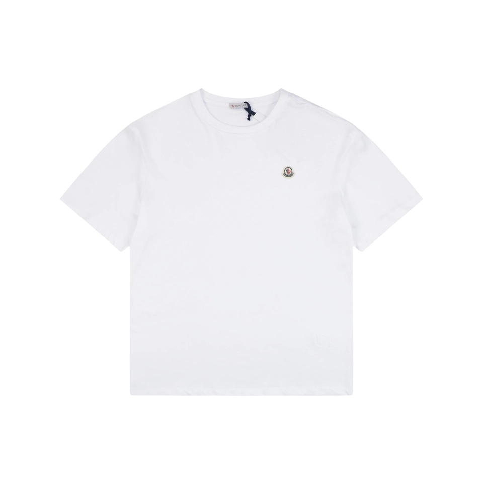 Moncler Logo Patch Cotton T-Shirt White Front view