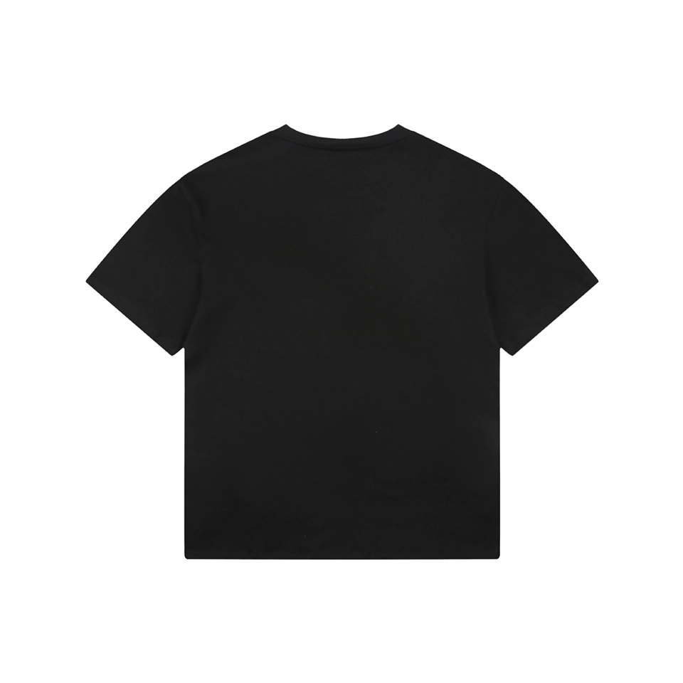 Moncler Logo Patch Cotton T-Shirt Black Back view