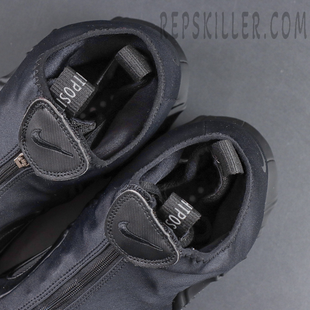 Nike Air Flightposite collar detail with inner bootie and zipper pull