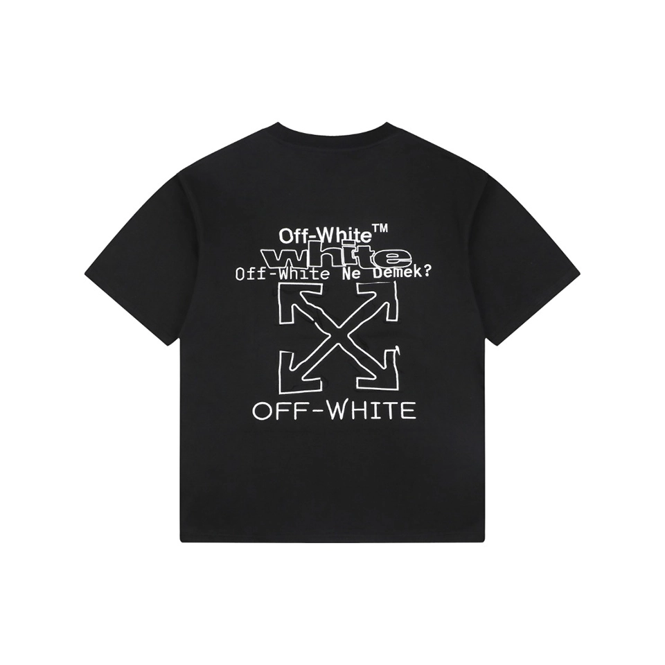 Off-White Scribble Arrow Embroidered T-Shirt Black Back view