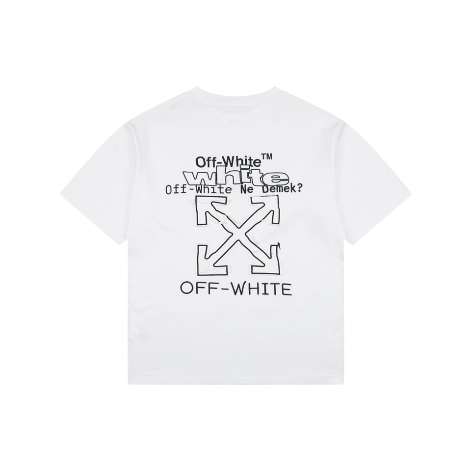 Off-White Scribble Arrow Embroidered T-Shirt White Back view