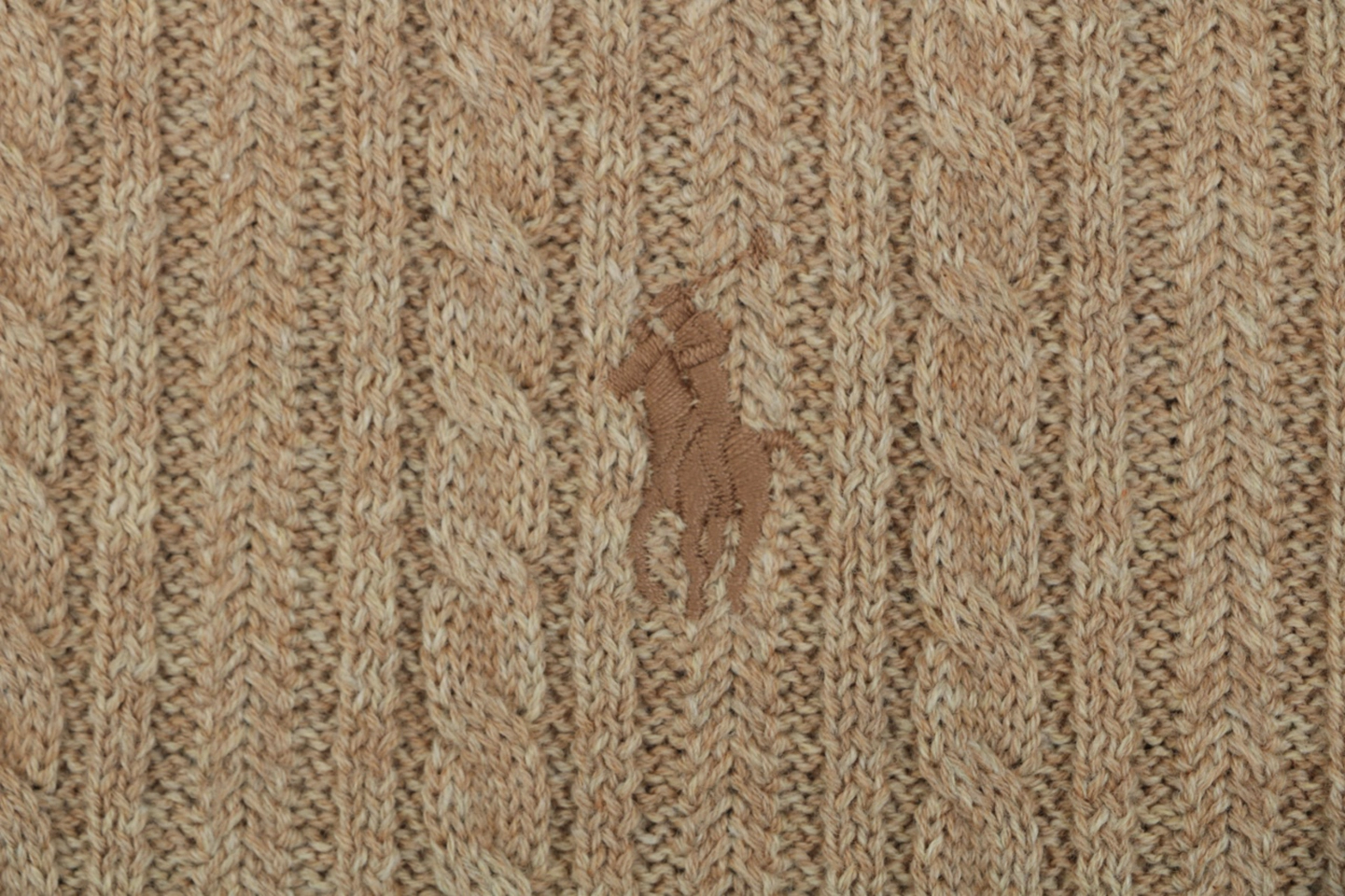 Ralph Lauren Cable Knit Polo T-Shirt Brown Brand