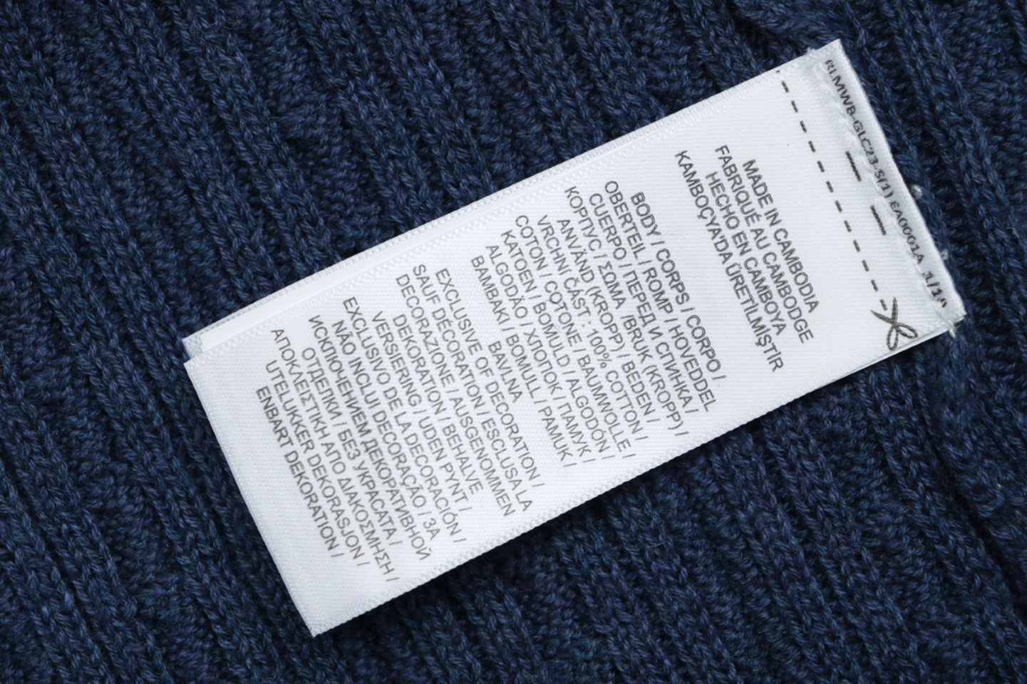 Ralph Lauren Cable Knit Polo T-Shirt Navy Wash label