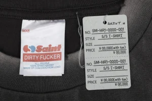 Saint Michael Glow-in-the-Dark Thorn Madonna T-Shirt Brand label