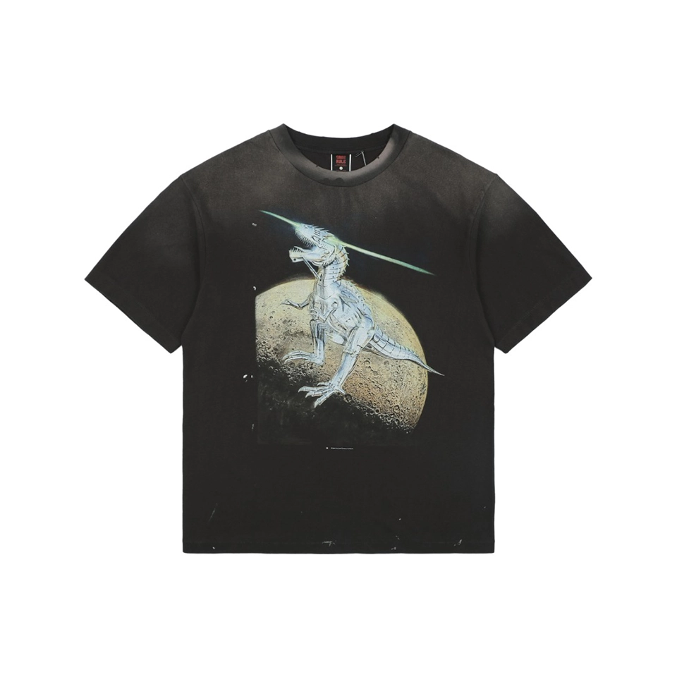 Saint Michael Mechanical Dinosaur Graphic T-Shirt Front view