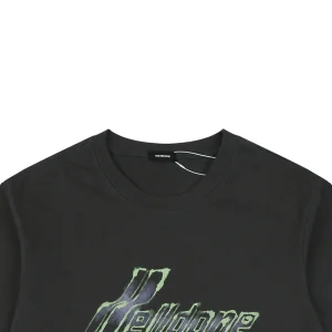We11done Gradient Logo Graphic T-Shirt Grey