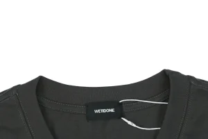 We11done Gradient Logo Graphic T-Shirt Grey Collar