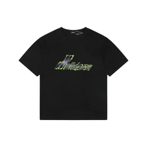 We11done Gradient Logo Graphic T-Shirt Black Front view