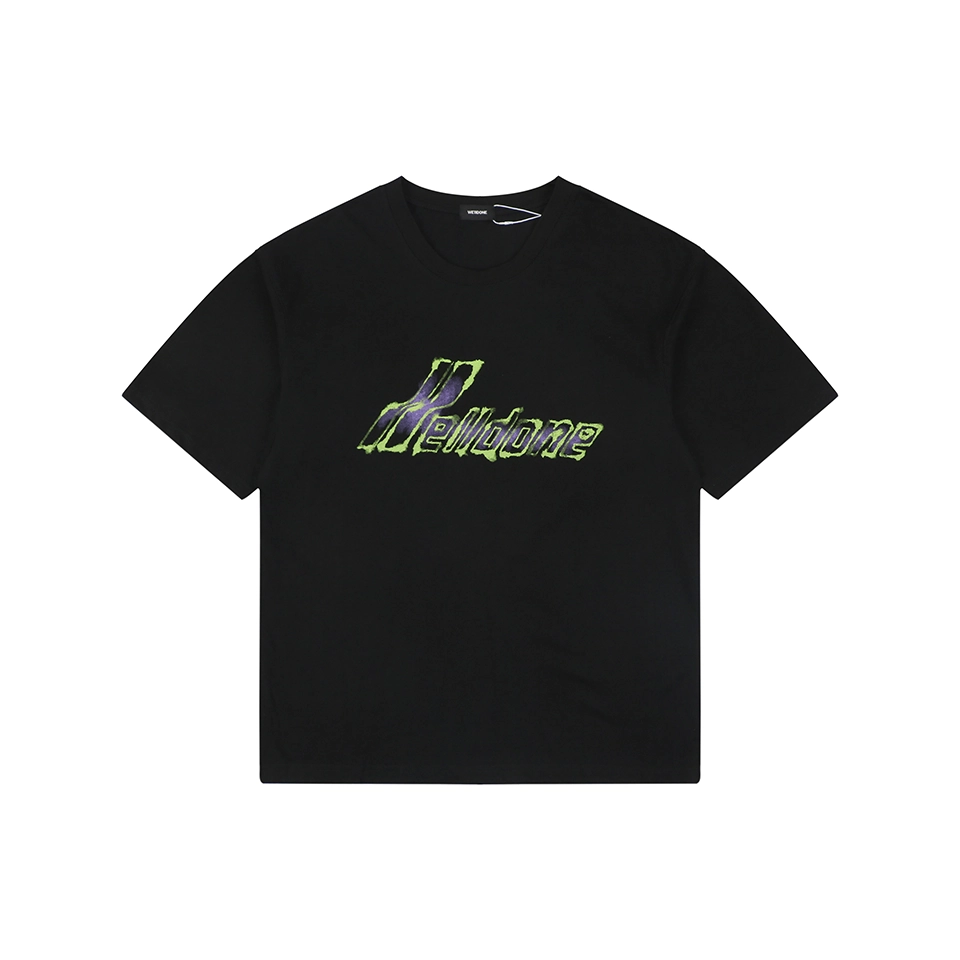 We11done Gradient Logo Graphic T-Shirt Black Front view