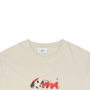 AMI Floral Letter Appliqué T-Shirt