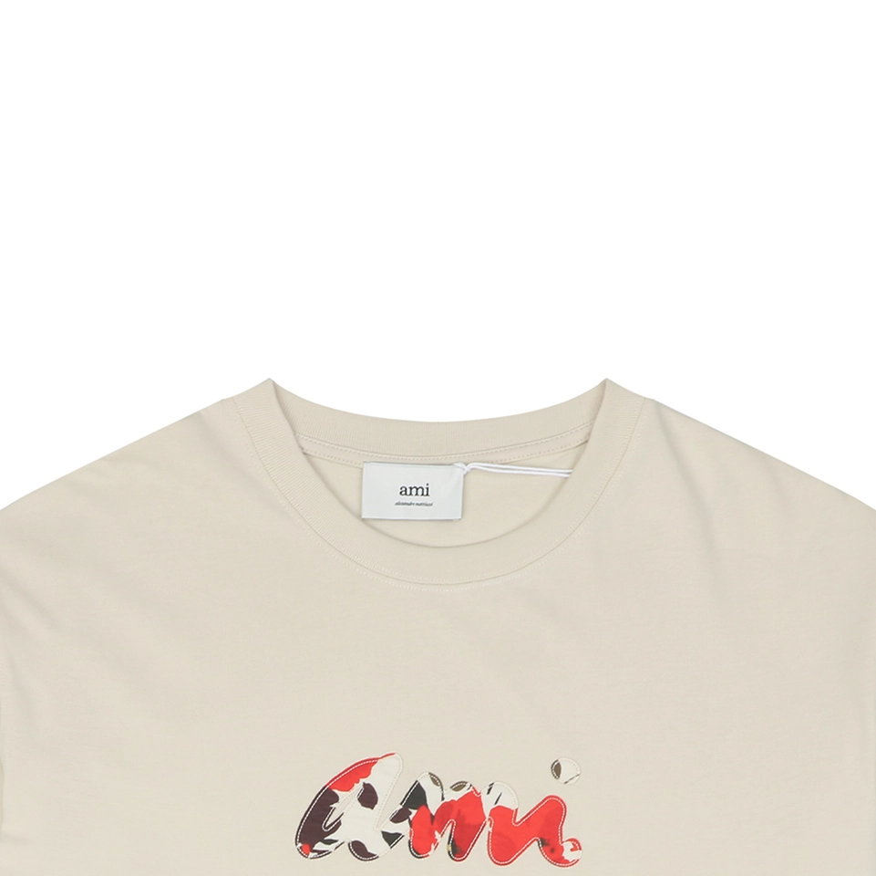 AMI Floral Letter Appliqué T-Shirt