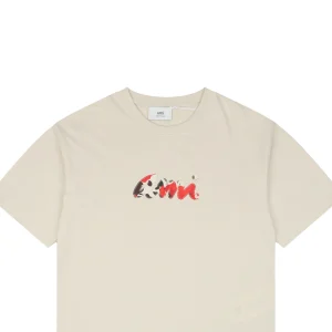 AMI Floral Letter Appliqué T-Shirt
