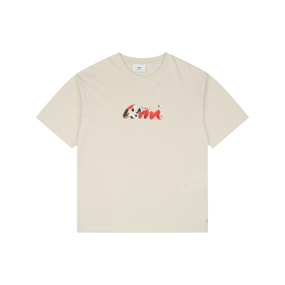 AMI Floral Letter Appliqué T-Shirt Front view