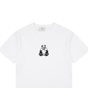 AMI Panda Heart Embroidered T-Shirt