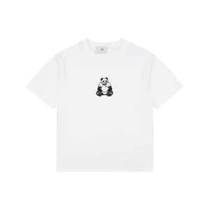 AMI Panda Heart Embroidered T-Shirt Front view