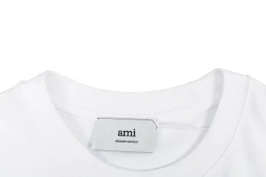 AMI Panda Heart Embroidered T-Shirt Collar