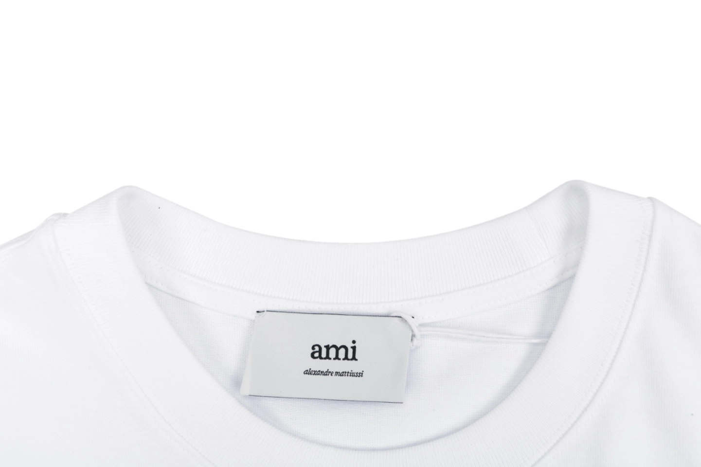 AMI Panda Heart Embroidered T-Shirt Collar
