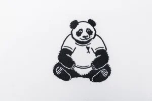 AMI Panda Heart Embroidered T-Shirt Front Print