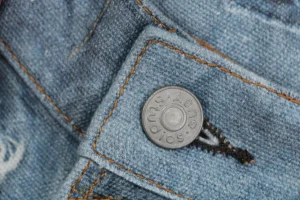 Acne Studios 1981M Trompe-l’œil Distressed Wide-Leg Jeans Button