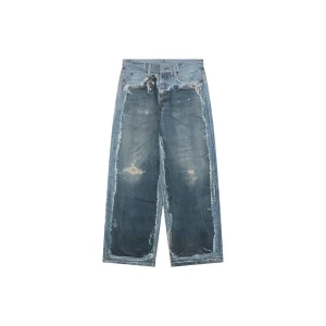 Acne Studios 1981M Trompe-l’œil Distressed Wide-Leg Jeans Front view