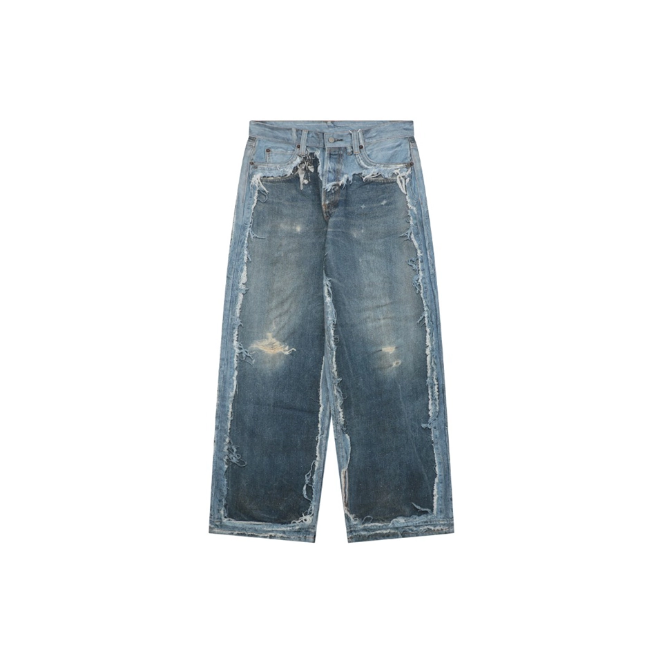 Acne Studios 1981M Trompe-l’œil Distressed Wide-Leg Jeans Front view