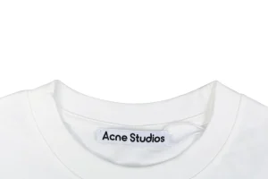 Acne Studios Ribbon Logo Oversized T-Shirt White Collar