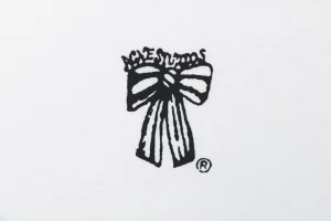 Acne Studios Ribbon Logo Oversized T-Shirt White Front Print