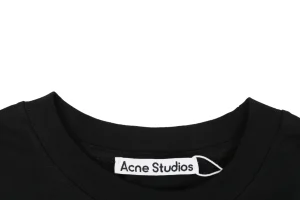 Acne Studios Ribbon Logo Oversized T-Shirt Black Collar