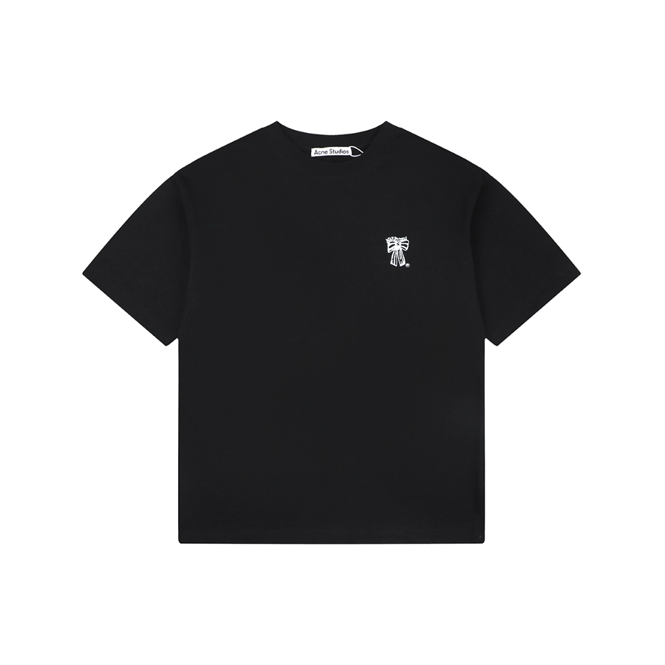 Acne Studios Ribbon Logo Oversized T-Shirt Black Front view