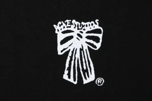 Acne Studios Ribbon Logo Oversized T-Shirt Black Front Print