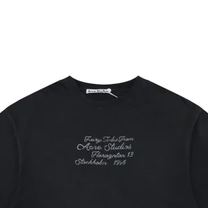 Acne Studios Signature Script Flocked T-Shirt Black