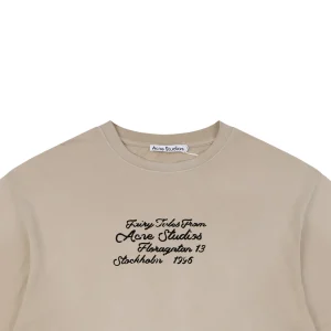Acne Studios Signature Script Flocked T-Shirt Brown