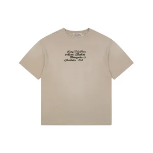 Acne Studios Signature Script Flocked T-Shirt Brown Front view