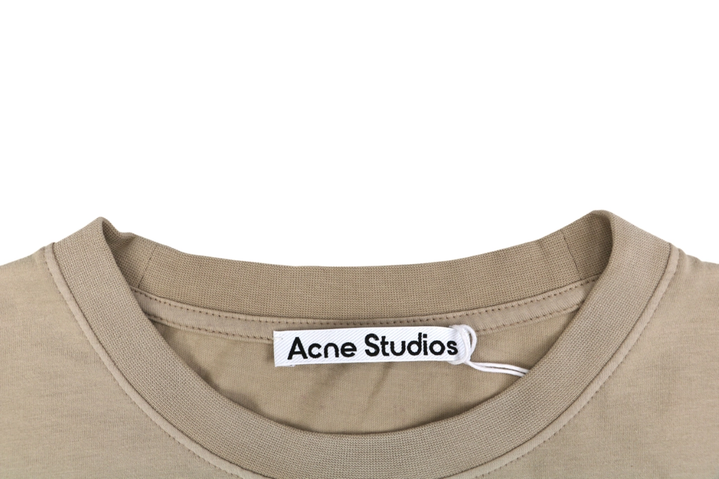 Acne Studios Signature Script Flocked T-Shirt Brown Collar