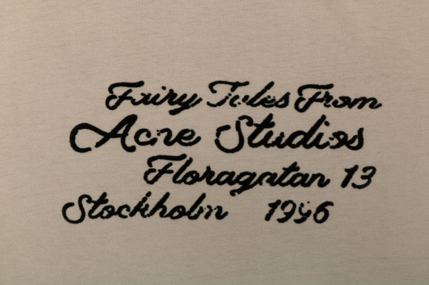 Acne Studios Signature Script Flocked T-Shirt Brown Front Print