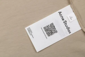 Acne Studios Signature Script Flocked T-Shirt Brown Wash label