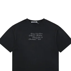 Acne Studios Signature Script Flocked T-Shirt Black